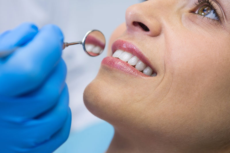 patient undergoing a dental cleaning