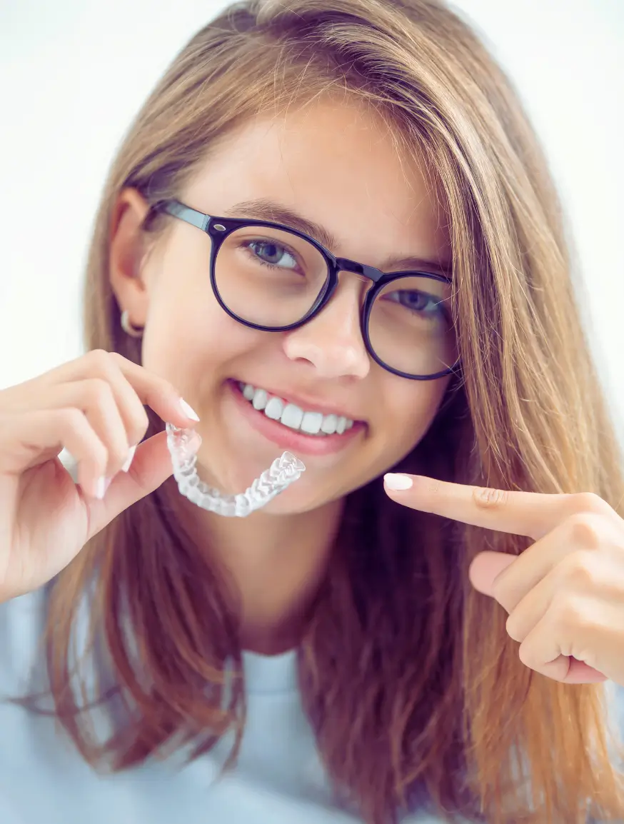 teenage girl with invisalign before and after Invisalign